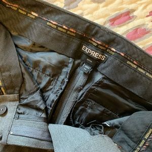 Express editor pants, dark gray, light weight.